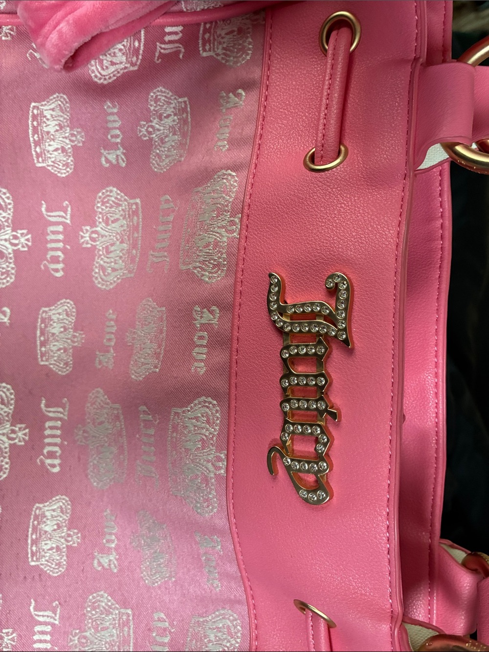 Juicy Couture Pink Logo Bow Tote - Picture 3 of 6